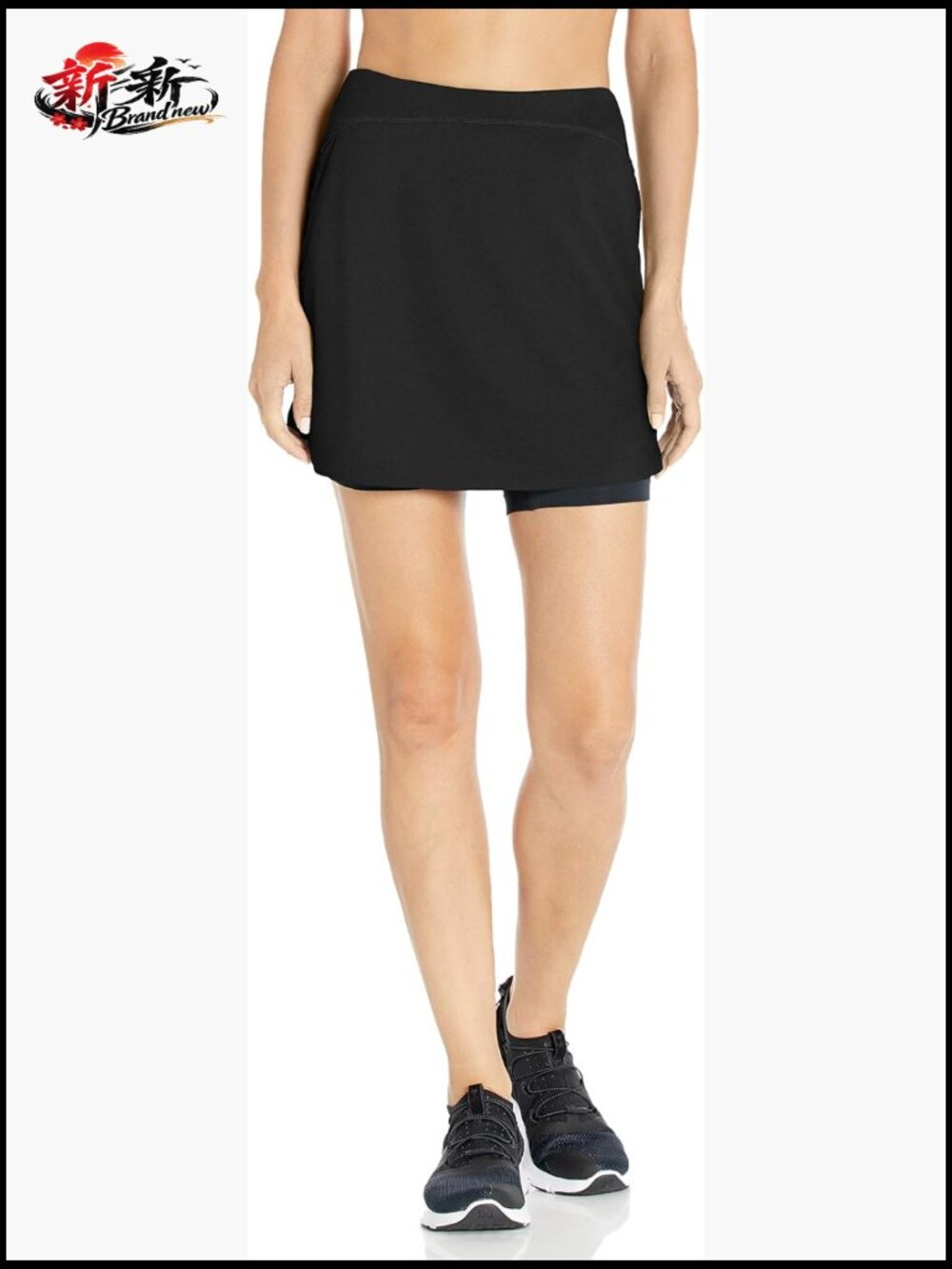 Women's 17" Athletic Skort With Built-In Shorts, Zip Pockets, Moisture-Wicking